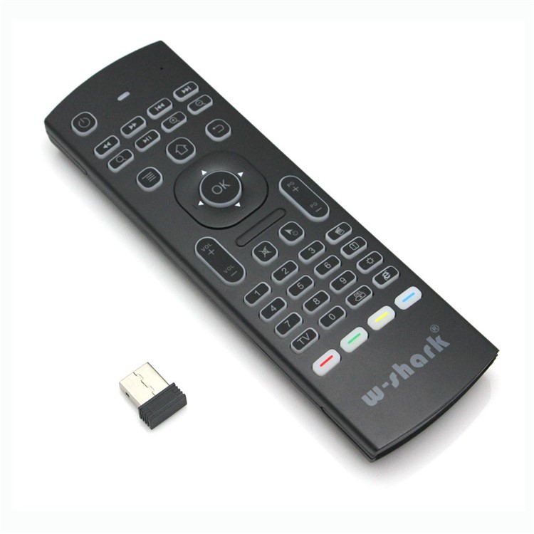 MX3-L Backlit 2.4GHz Fly Air Mouse Wireless QUERTY Keyboard Remote Controller for TV XBMC MX3-2