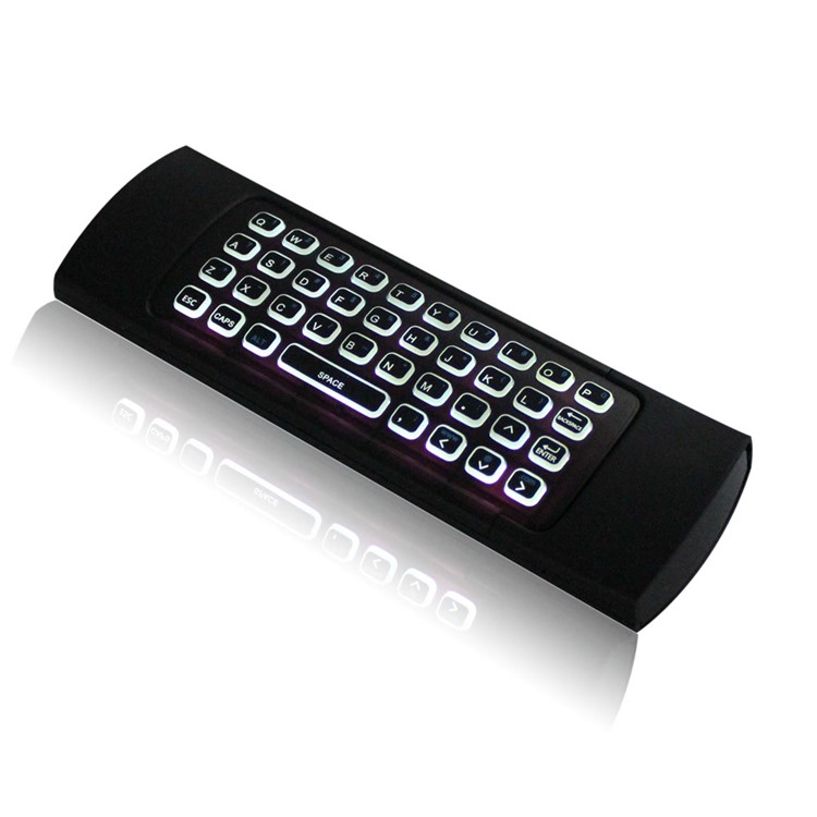 MX3-L Backlit 2.4GHz Fly Air Mouse Wireless QUERTY Keyboard Remote Controller for TV XBMC MX3-4