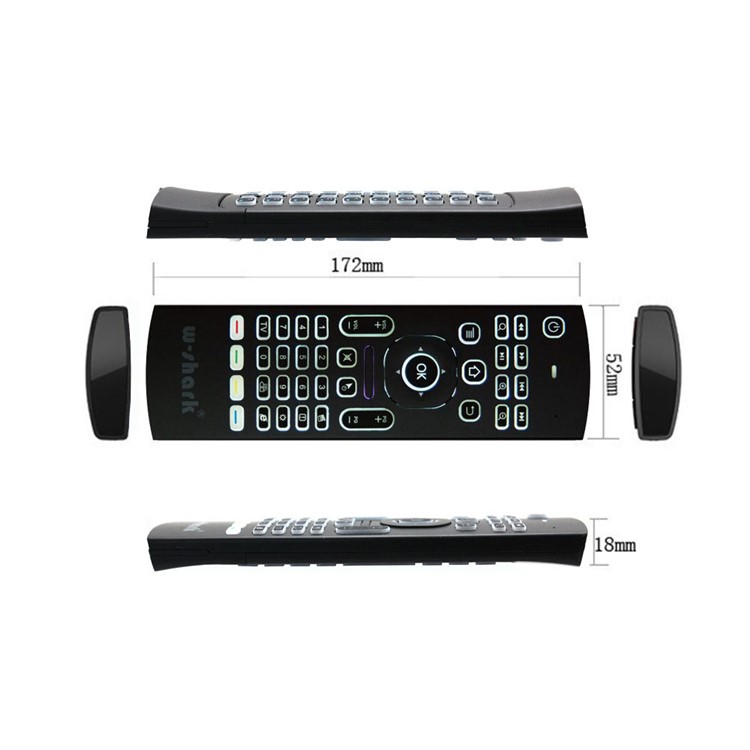 MX3-L Backlit 2.4GHz Fly Air Mouse Wireless QUERTY Keyboard Remote Controller for TV XBMC MX3-6
