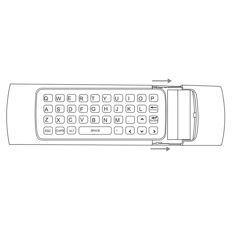 MX3-L Backlit 2.4GHz Fly Air Mouse Wireless QUERTY Keyboard Remote Controller for TV XBMC MX3-9