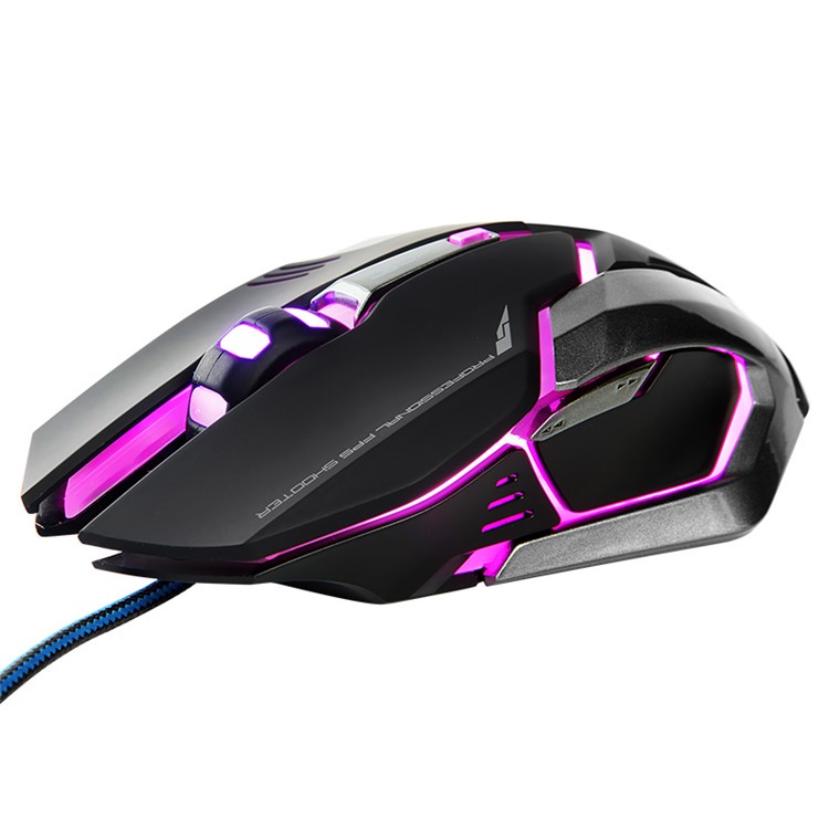 E-3LUE EMS639 LED Light 6 Buttons 4000DPI USB Wired Gaming Mouse - Black-3