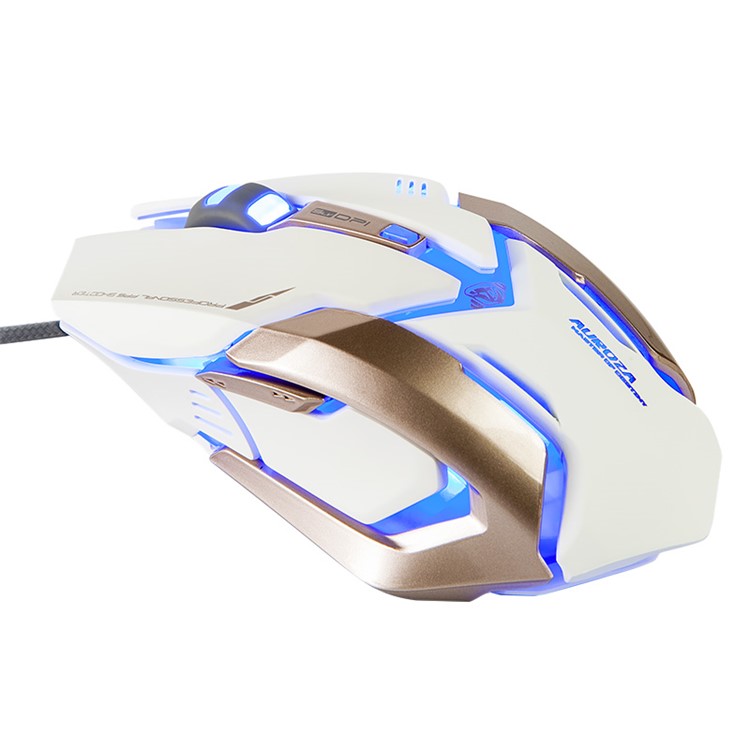 E-3LUE EMS639 4000DPI 6 Buttons Breathing LED Optical Wired Gaming Mouse - White-2