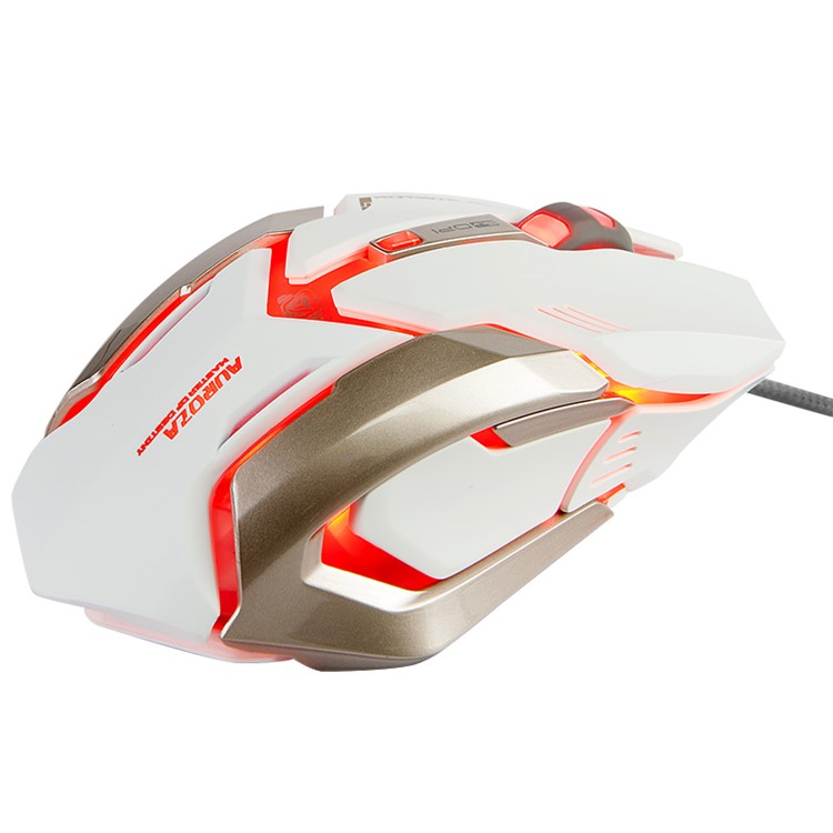 E-3LUE EMS639 4000DPI 6 Buttons Breathing LED Optical Wired Gaming Mouse - White-4