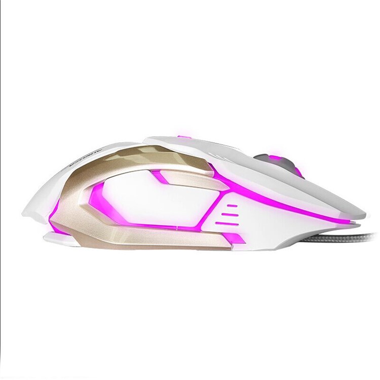 E-3LUE EMS639 4000DPI 6 Buttons Breathing LED Optical Wired Gaming Mouse - White-5