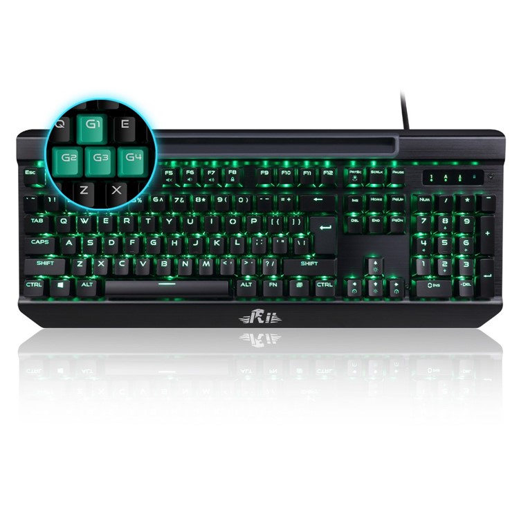 RII K61C USB 2.0 Wired Backlit 104-Key Mechanical Gaming Keyboard Anti-ghosting PC Keyboard - Black-12