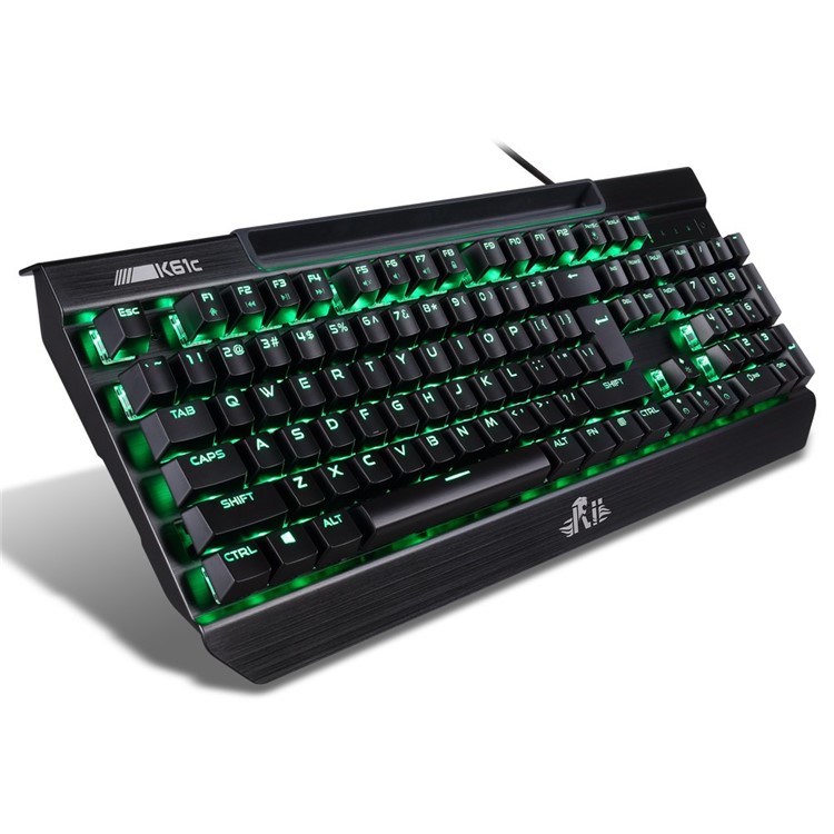 RII K61C USB 2.0 Wired Backlit 104-Key Mechanical Gaming Keyboard Anti-ghosting PC Keyboard - Black-13
