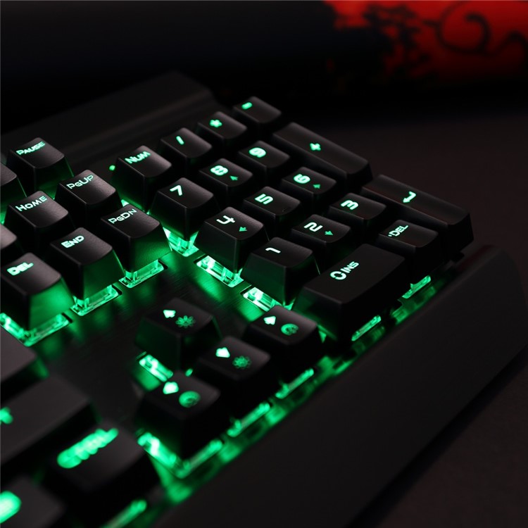 RII K61C USB 2.0 Wired Backlit 104-Key Mechanical Gaming Keyboard Anti-ghosting PC Keyboard - Black-7