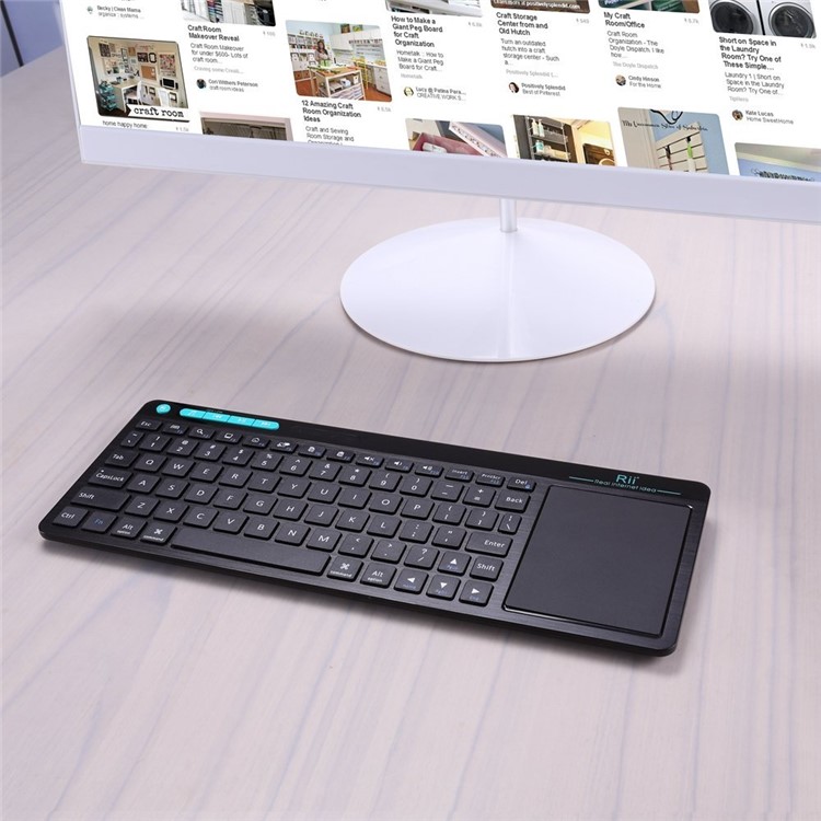RII mini K18 Wireless Keyboard with build-in Large Size Touchpad Mouse for PC, Google Smart TV etc. - Black-7