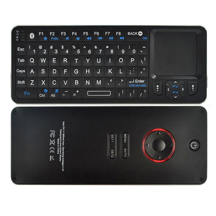 RII Mini I6 3 in 1 Bluetooth Keyboard + Touchpad + Remote Control Wireless Keyboard - Black-1