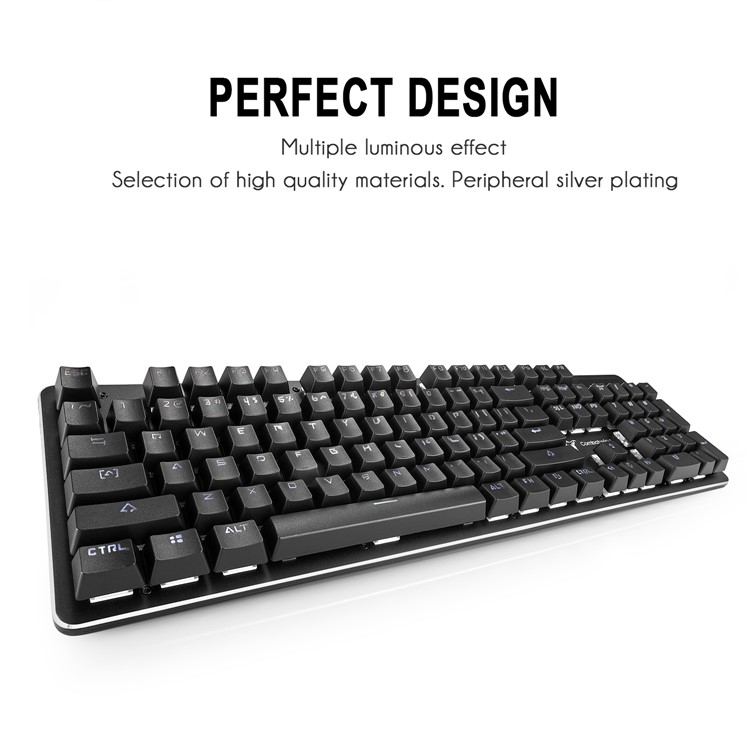 Combat Wing T30 104 Keys Wired USB Mechanical Gaming Keyboard Anti-Ghosting Blue Switches with White LED Backlit-1