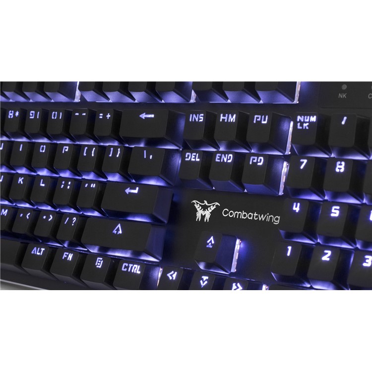Combat Wing T30 104 Keys Wired USB Mechanical Gaming Keyboard Anti-Ghosting Blue Switches with White LED Backlit-10