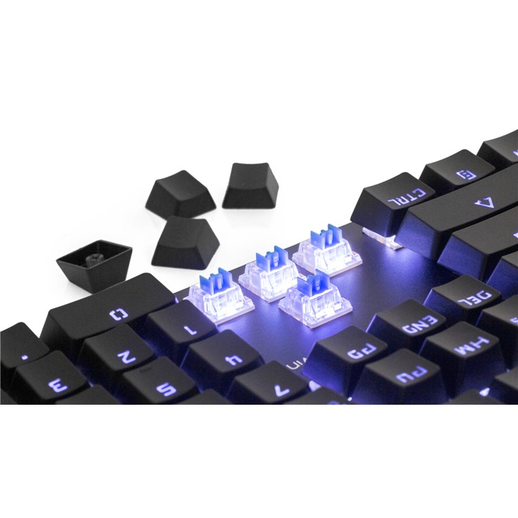 Combat Wing T30 104 Keys Wired USB Mechanical Gaming Keyboard Anti-Ghosting Blue Switches with White LED Backlit-11