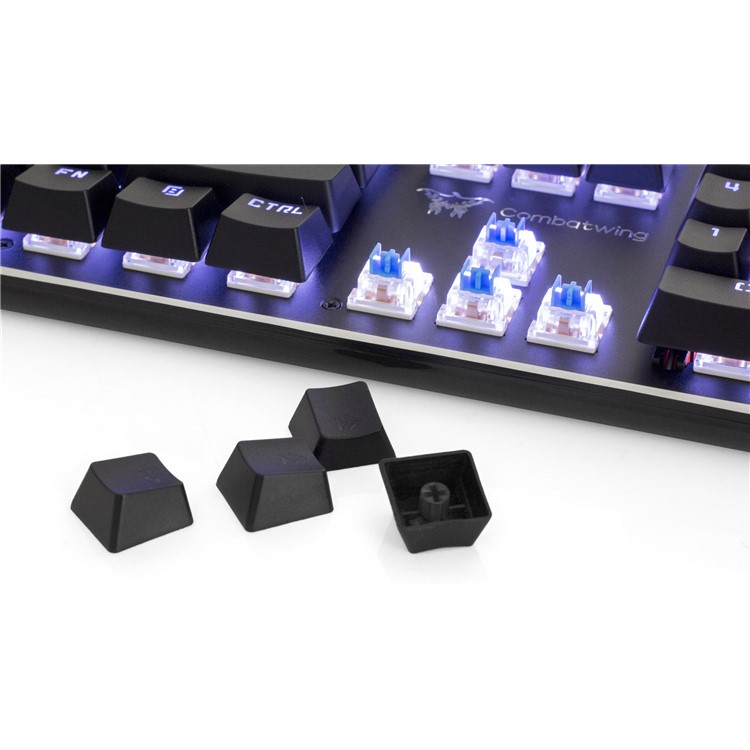 Combat Wing T30 104 Keys Wired USB Mechanical Gaming Keyboard Anti-Ghosting Blue Switches with White LED Backlit-12