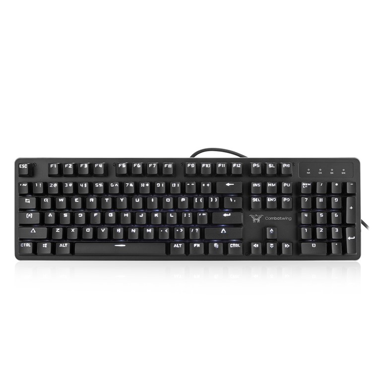 Combat Wing T30 104 Keys Wired USB Mechanical Gaming Keyboard Anti-Ghosting Blue Switches with White LED Backlit-3