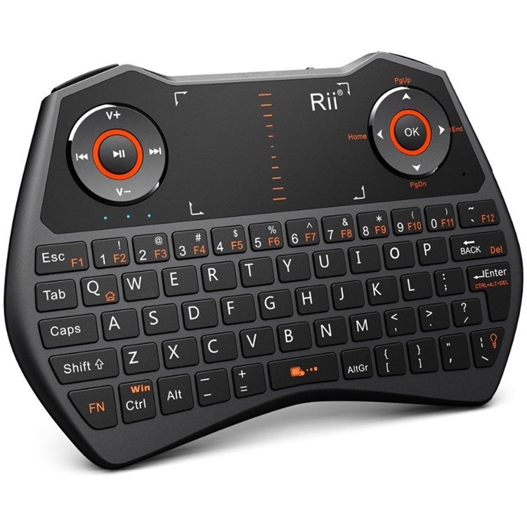 RII Mini i28C Mini 62 Keys 2.4GHz Wireless TouchPad Mouse Keyboard with LED Backlight - Black-1