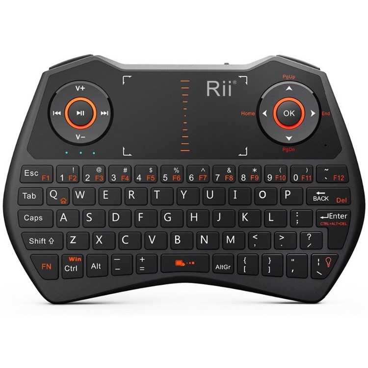 RII Mini i28C Mini 62 Keys 2.4GHz Wireless TouchPad Mouse Keyboard with LED Backlight - Black-4