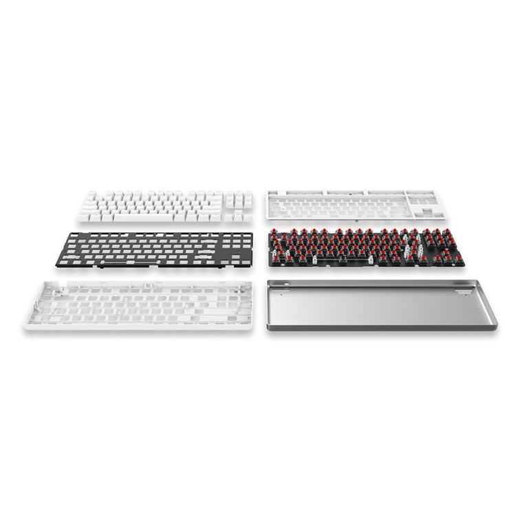 XIXAOMI Yuemi Mechanical Keyboard 87 Keys Red Switches Aluminum Alloy Wired Keyboard - White-7