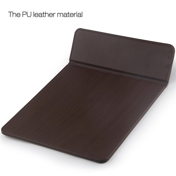 Qi Wireless Charging Mouse Pad Desktop Smartphone Stand for Samsung S7 / S7 edge etc. - Coffee-6