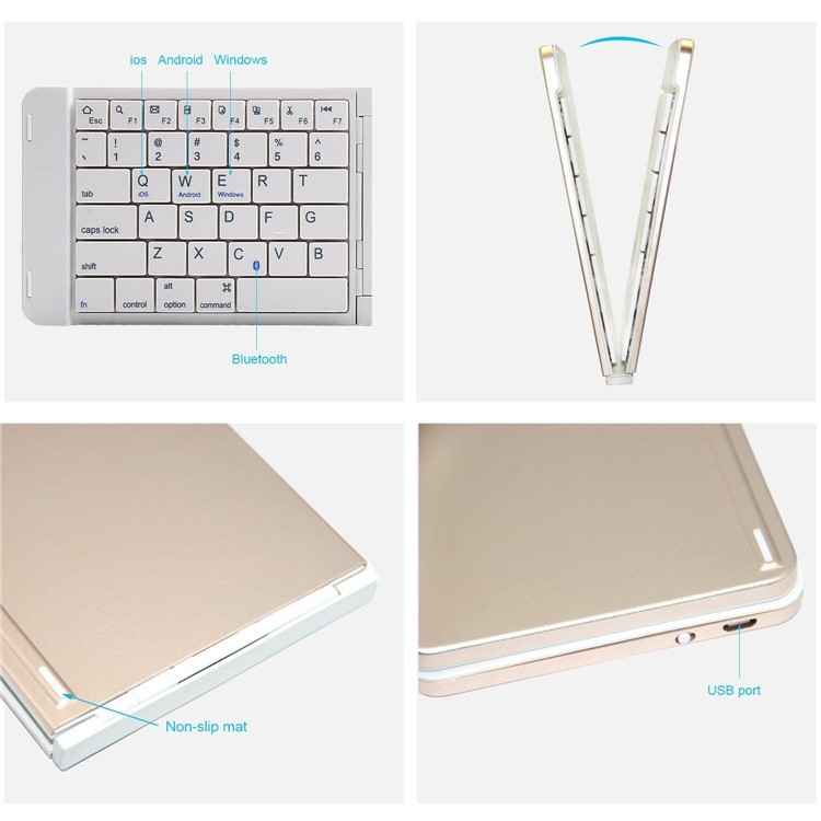 RII K09 Ultra-slim Mini Wireless Bluetooth Foldable Keyboard-2