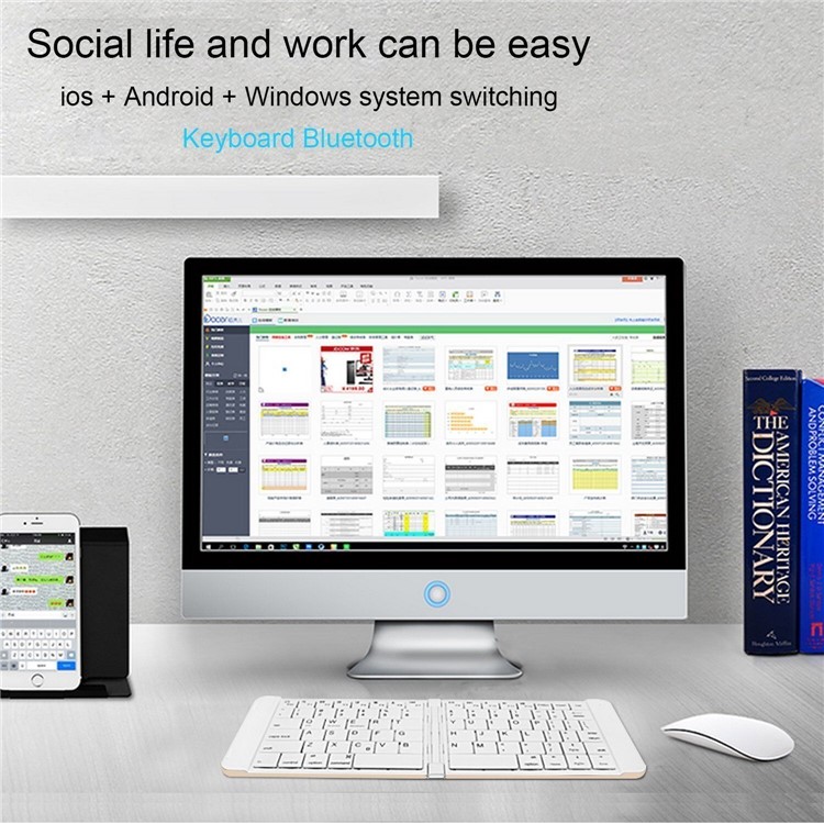 RII K09 Ultra-slim Mini Wireless Bluetooth Foldable Keyboard-5