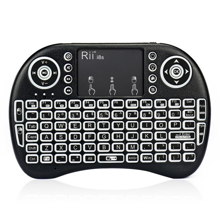 RII i8s 2.4Ghz RF Mini Wireless Keyboard with LED Backlit Touchpad - Black-2