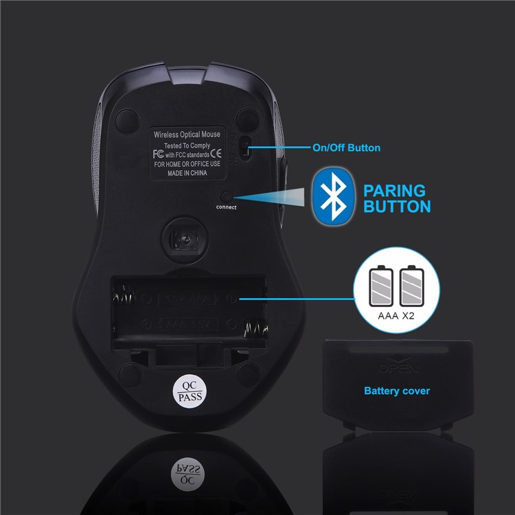 MODAO Ergonomic Design 6 Keys Bluetooth 3.0 Wireless Optical Mouse-10