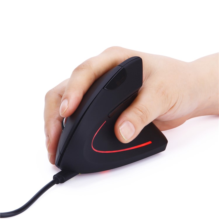 MODAO 1600DPI 6 Buttons 2.4G Wireless Vertical Ergonomic Mouse with Nano Receiver - Black-8