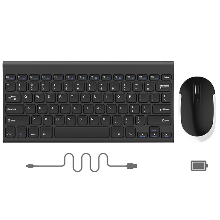 BOW HW086 2.4G Wireless USB charging Keyboard + Wireless Mouse Set for Laptop, PC - Black-7