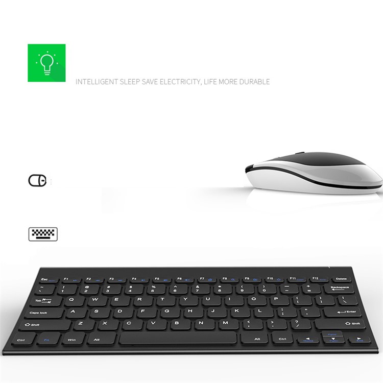 BOW HW086 2.4G Wireless USB charging Keyboard + Wireless Mouse Set for Laptop, PC - Black-8