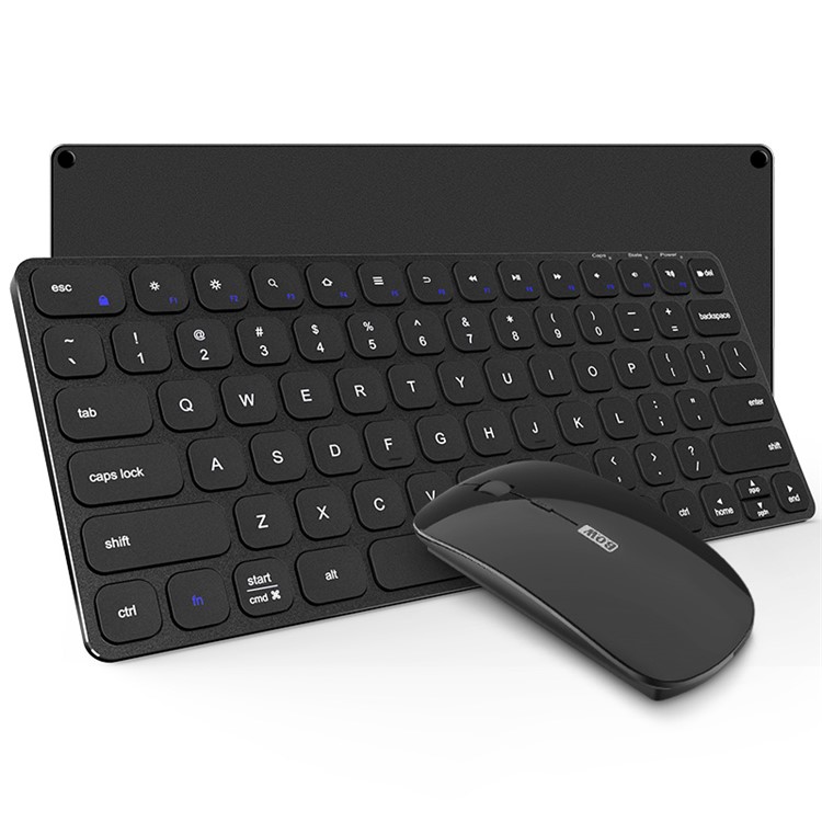 BOW HB186 Metal 2.4G Wireless Keyboard + Wireless Mouse Set for PC, Laptop - Black-1
