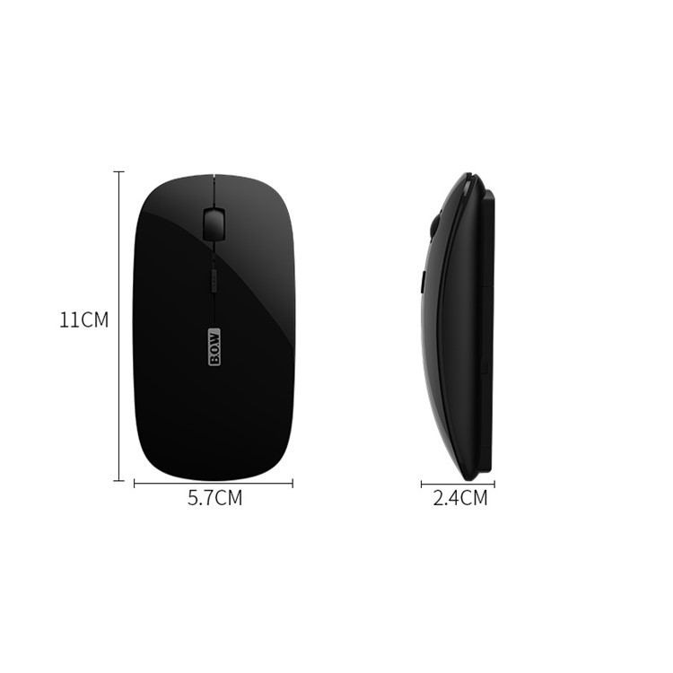 BOW HB186 Metal 2.4G Wireless Keyboard + Wireless Mouse Set for PC, Laptop - Black-5