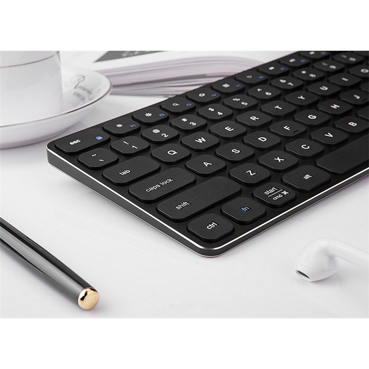 BOW HB186 Metal 2.4G Wireless Keyboard + Wireless Mouse Set for PC, Laptop - Black-8