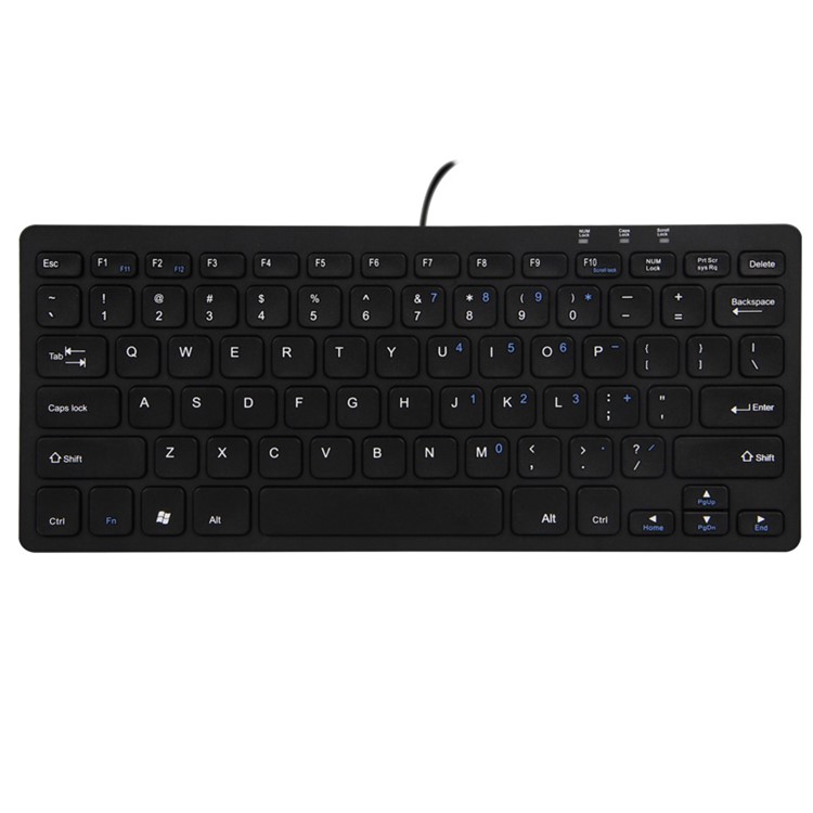 BOW HW098A Chocolate Style Wired USB Laptop Keyboard with 78 Keys - Black-1
