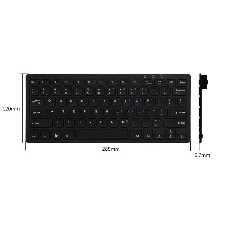 BOW HW098A Chocolate Style Wired USB Laptop Keyboard with 78 Keys - Black-2
