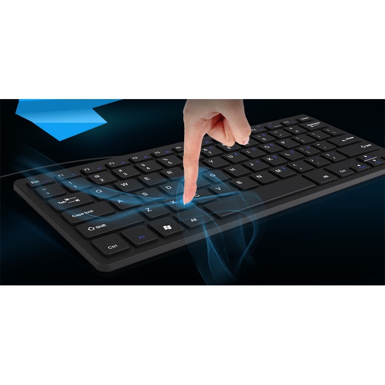 BOW HW098A Chocolate Style Wired USB Laptop Keyboard with 78 Keys - Black-3