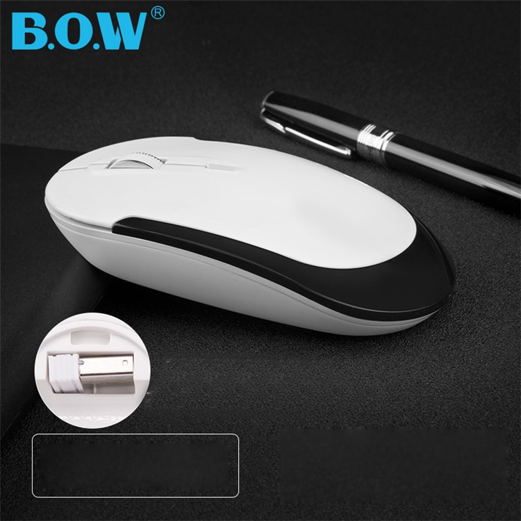 BOW A16 2.4 GHz Silent Mode Wireless Optical Mouse 1200 DPI with USB Receiver - Black-1