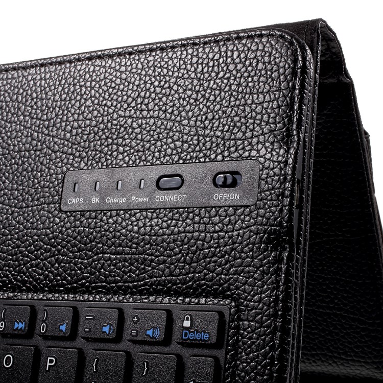 For iPad Pro 10.5-inch (2017) Detachable Bluetooth Keyboard Leather Stand Case Cover - Black-12
