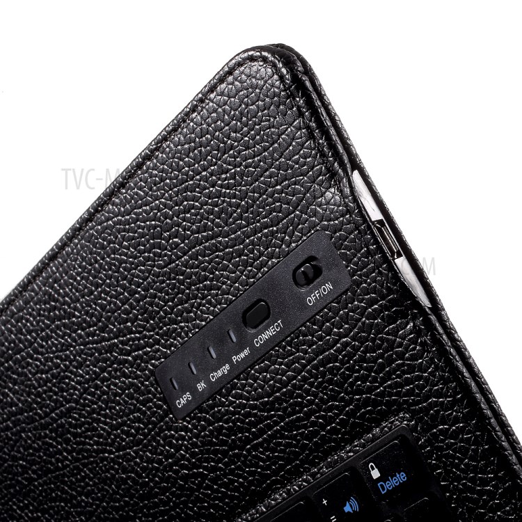 For iPad Pro 10.5-inch (2017) Detachable Bluetooth Keyboard Leather Stand Case Cover - Black-14