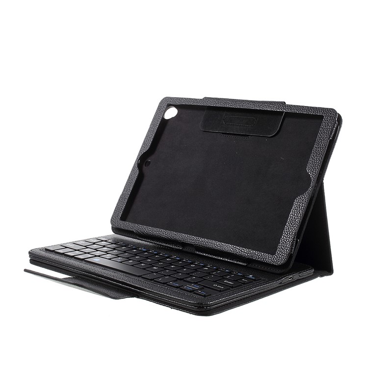 Para iPad Estojo de couro com teclado sem fio Bluetooth para teclado de 9,7 polegadas (2017) - preto-10