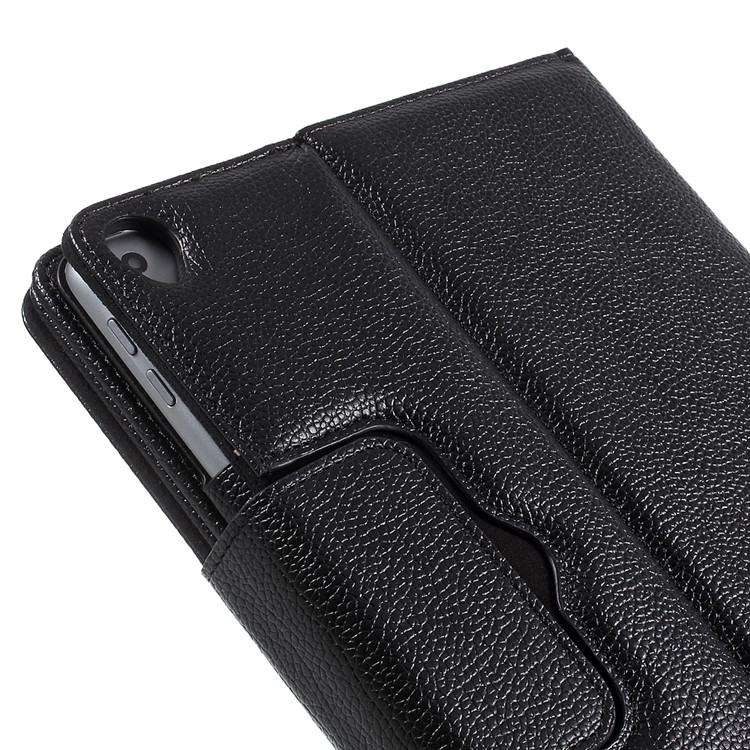 Para iPad Estojo de couro com teclado sem fio Bluetooth para teclado de 9,7 polegadas (2017) - preto-14