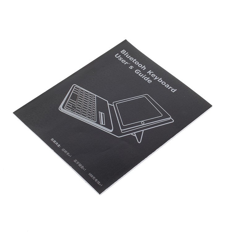 Para iPad Estojo de couro com teclado sem fio Bluetooth para teclado de 9,7 polegadas (2017) - preto-17