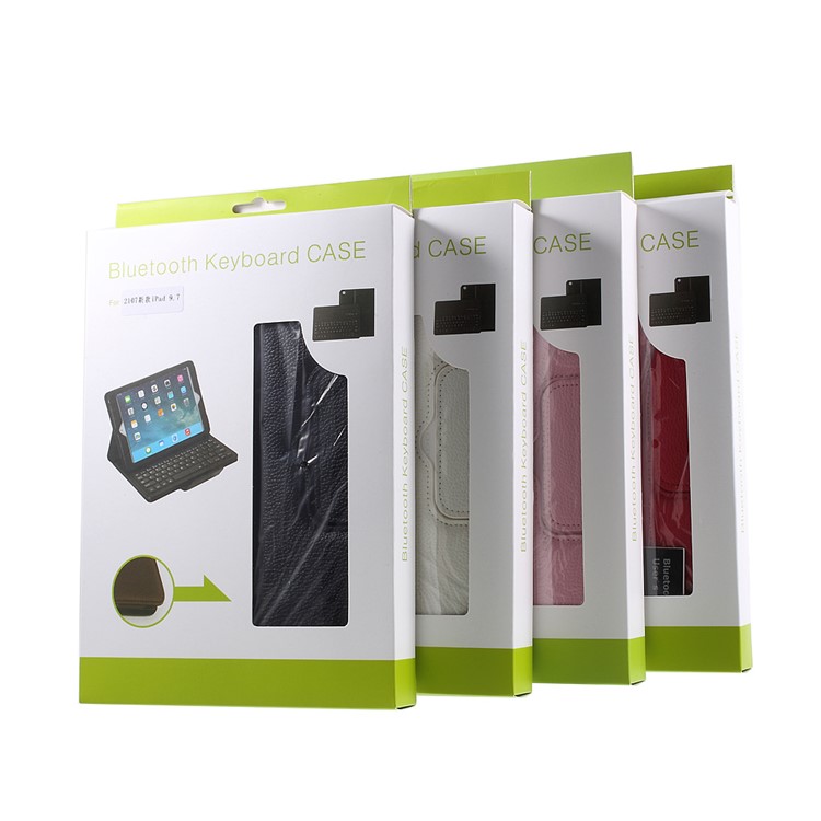 Para iPad Estojo de couro com teclado sem fio Bluetooth para teclado de 9,7 polegadas (2017) - preto-19