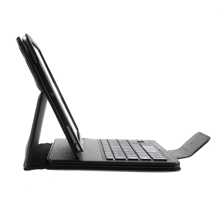 Para iPad Estojo de couro com teclado sem fio Bluetooth para teclado de 9,7 polegadas (2017) - preto-3