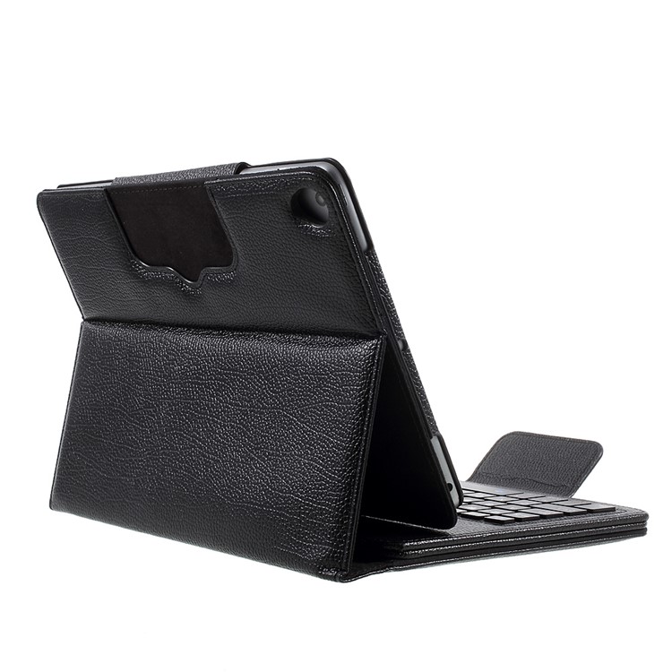 Para iPad Estojo de couro com teclado sem fio Bluetooth para teclado de 9,7 polegadas (2017) - preto-4