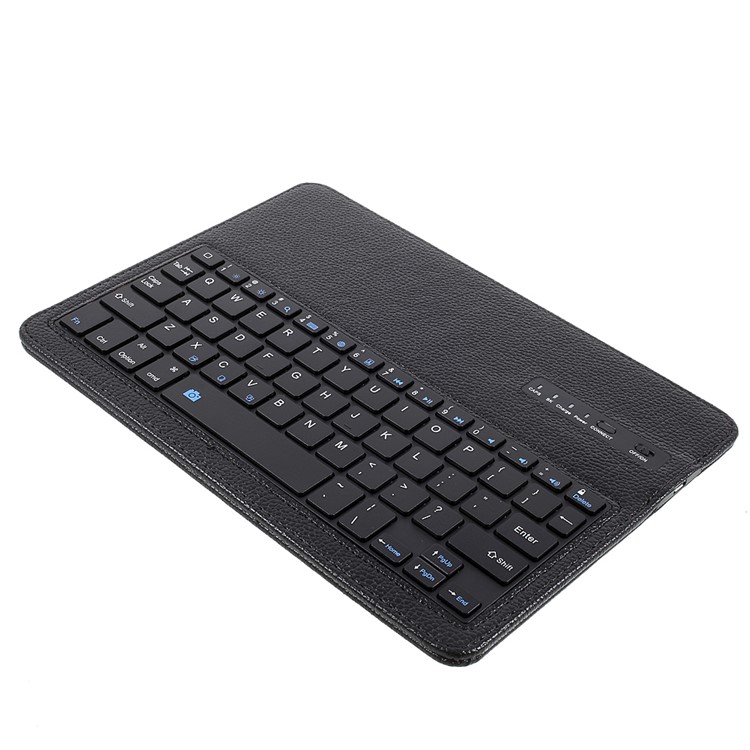 Para iPad Estojo de couro com teclado sem fio Bluetooth para teclado de 9,7 polegadas (2017) - preto-8