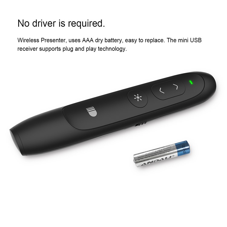 DOOSL DSIT012 Presentation Remote 2.4GHz Wireless Presenter PowerPoint Clicker Control Pointer ( CE,RoHS,FCC) - Black-3