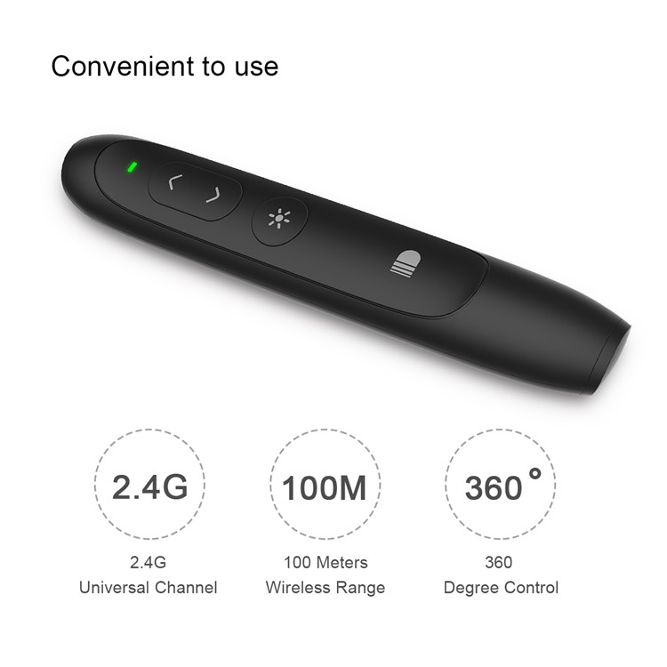 DOOSL DSIT012 Presentation Remote 2.4GHz Wireless Presenter PowerPoint Clicker Control Pointer ( CE,RoHS,FCC) - Black-4