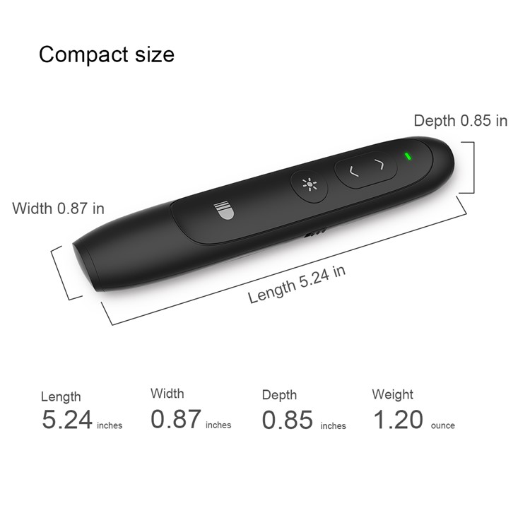 DOOSL DSIT012 Presentation Remote 2.4GHz Wireless Presenter PowerPoint Clicker Control Pointer ( CE,RoHS,FCC) - Black-6