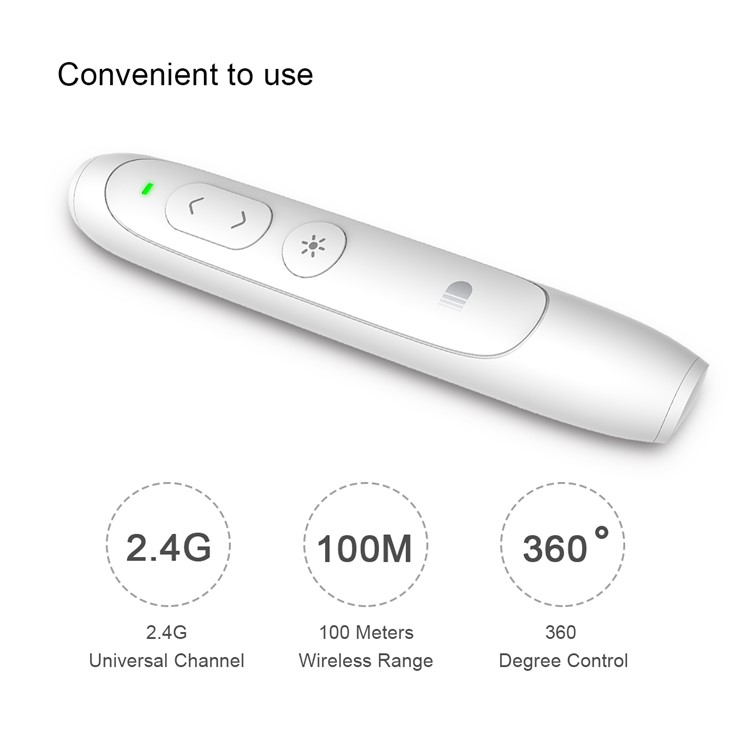 DOOSL DSIT012 CE, RoHS, FCC Certificated Presentation Fernbedienung 2.4GHz Wireless Presenter PowerPoint Clicke Pointer - Weiß-4