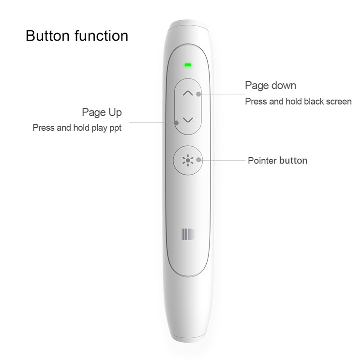 DOOSL DSIT012 CE, RoHS, FCC Certificated Presentation Fernbedienung 2.4GHz Wireless Presenter PowerPoint Clicke Pointer - Weiß-5